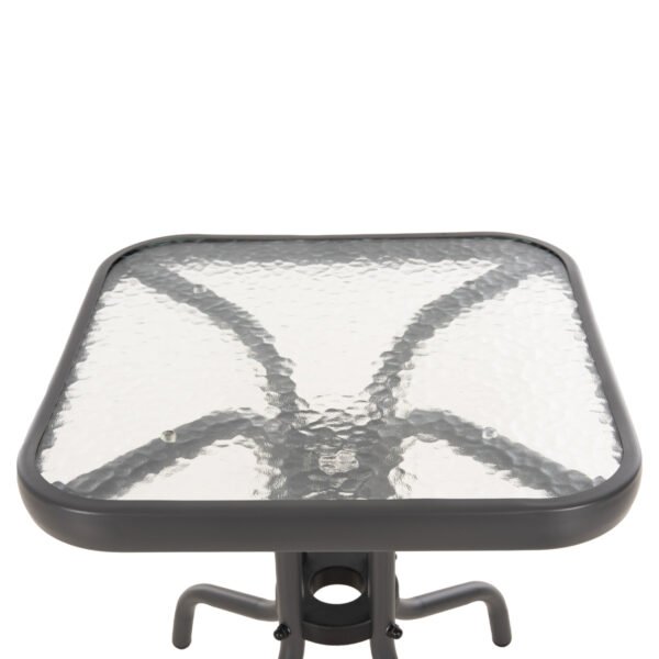 ΤΡΑΠΕΖΙ ΒΟΗΘΗΤΙΚΟ FIGO HM6067.01 ΜΕΤΑΛΛΙΚΟ ΓΚΡΙ-ΓΥΑΛΙΝΗ ΕΠΙΦΑΝΕΙΑ 45x45x51Yεκ - Image 4