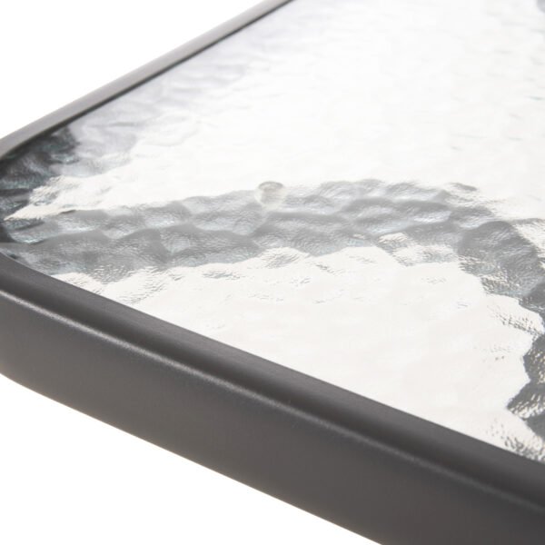 ΤΡΑΠΕΖΙ ΒΟΗΘΗΤΙΚΟ FIGO HM6067.01 ΜΕΤΑΛΛΙΚΟ ΓΚΡΙ-ΓΥΑΛΙΝΗ ΕΠΙΦΑΝΕΙΑ 45x45x51Yεκ - Image 5