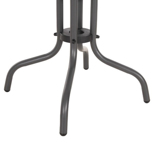 ΤΡΑΠΕΖΙ ΒΟΗΘΗΤΙΚΟ FIGO HM6067.01 ΜΕΤΑΛΛΙΚΟ ΓΚΡΙ-ΓΥΑΛΙΝΗ ΕΠΙΦΑΝΕΙΑ 45x45x51Yεκ - Image 7