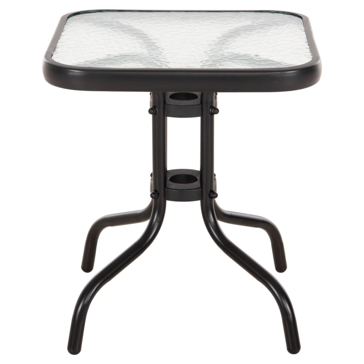 ΤΡΑΠΕΖΙ ΒΟΗΘΗΤΙΚΟ FIGO HM6067.03 ΜΕΤΑΛΛΙΚΟ ΜΑΥΡΟ-ΓΥΑΛΙΝΗ ΕΠΙΦΑΝΕΙΑ 45x45x51Yεκ - Image 3