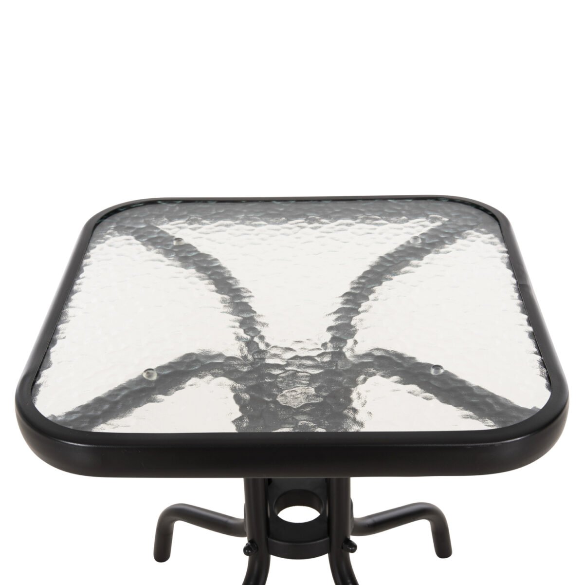 ΤΡΑΠΕΖΙ ΒΟΗΘΗΤΙΚΟ FIGO HM6067.03 ΜΕΤΑΛΛΙΚΟ ΜΑΥΡΟ-ΓΥΑΛΙΝΗ ΕΠΙΦΑΝΕΙΑ 45x45x51Yεκ - Image 4