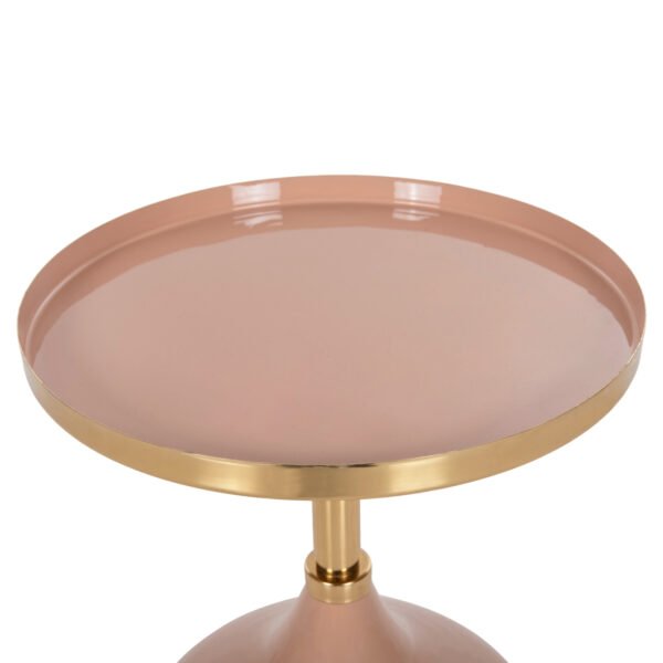 ΤΡΑΠΕΖΙ ΒΟΗΘΗΤΙΚΟ ΣΤΡΟΓΓΥΛΟ UTRI HM4384.10 ΜΕΤΑΛΛΟ ΣΕ ΣΟΜΟΝ-ΜΠΕΖ Φ35,5x44,5Υ εκ. - Image 7