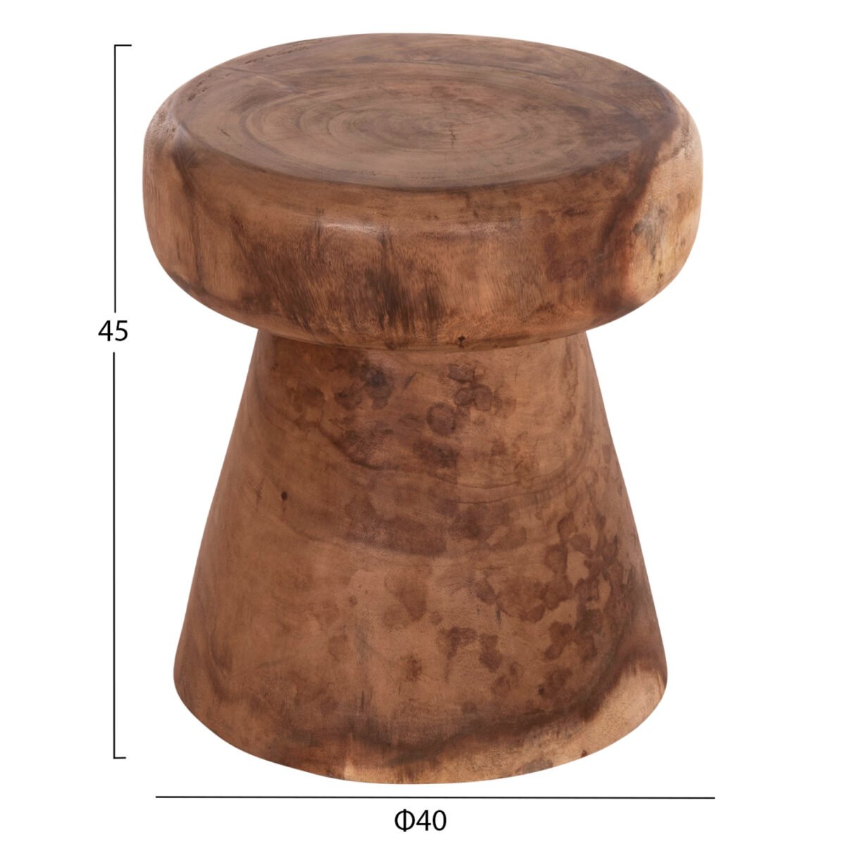 ΤΡΑΠΕΖΙ ΒΟΗΘΗΤΙΚΟ ΣΤΡΟΓΓΥΛΟ CUPRE HM9793.11 ΜΑΣΙΦ ΞΥΛΟ SUAR-ΦΥΣΙΚΟ Φ40x45Υεκ. - Image 2