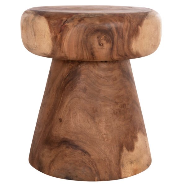 ΤΡΑΠΕΖΙ ΒΟΗΘΗΤΙΚΟ ΣΤΡΟΓΓΥΛΟ CUPRE HM9793.11 ΜΑΣΙΦ ΞΥΛΟ SUAR-ΦΥΣΙΚΟ Φ40x45Υεκ. - Image 4