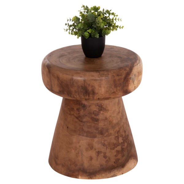 ΤΡΑΠΕΖΙ ΒΟΗΘΗΤΙΚΟ ΣΤΡΟΓΓΥΛΟ CUPRE HM9793.11 ΜΑΣΙΦ ΞΥΛΟ SUAR-ΦΥΣΙΚΟ Φ40x45Υεκ. - Image 5