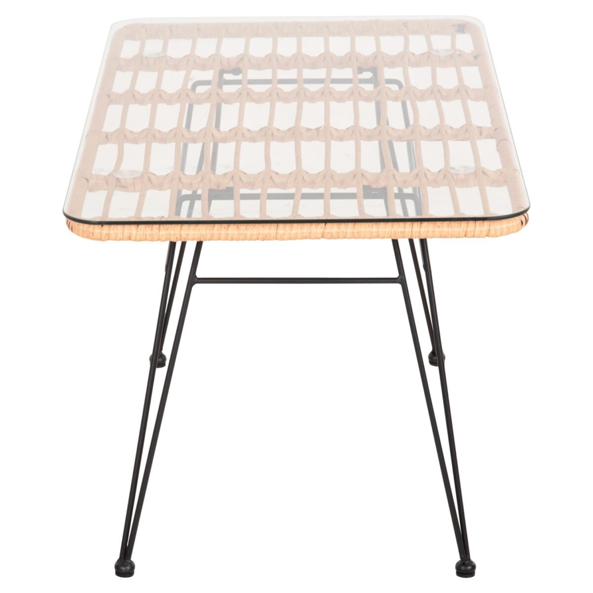 ΤΡΑΠΕΖΙ ΕΞ.ΧΩΡΟΥ ΧΑΜΗΛΟ ALLEGRA HM6076 ΜΑΥΡΟ ΜΕΤΑΛΛΟ-ΜΠΕΖ WICKER 95X55X51.5Yεκ. - Image 4