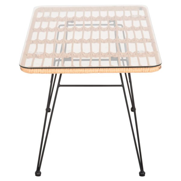 ΤΡΑΠΕΖΙ ΕΞ.ΧΩΡΟΥ ΧΑΜΗΛΟ ALLEGRA HM6076 ΜΑΥΡΟ ΜΕΤΑΛΛΟ-ΜΠΕΖ WICKER 95X55X51.5Yεκ. - Image 4