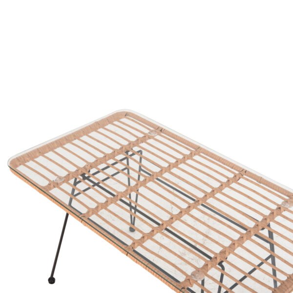 ΤΡΑΠΕΖΙ ΕΞ.ΧΩΡΟΥ ΧΑΜΗΛΟ ALLEGRA HM6076 ΜΑΥΡΟ ΜΕΤΑΛΛΟ-ΜΠΕΖ WICKER 95X55X51.5Yεκ. - Image 5