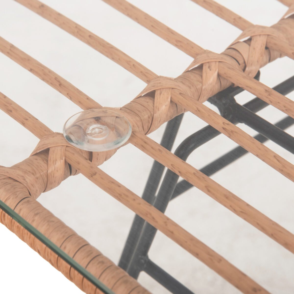 ΤΡΑΠΕΖΙ ΕΞ.ΧΩΡΟΥ ΧΑΜΗΛΟ ALLEGRA HM6076 ΜΑΥΡΟ ΜΕΤΑΛΛΟ-ΜΠΕΖ WICKER 95X55X51.5Yεκ. - Image 7