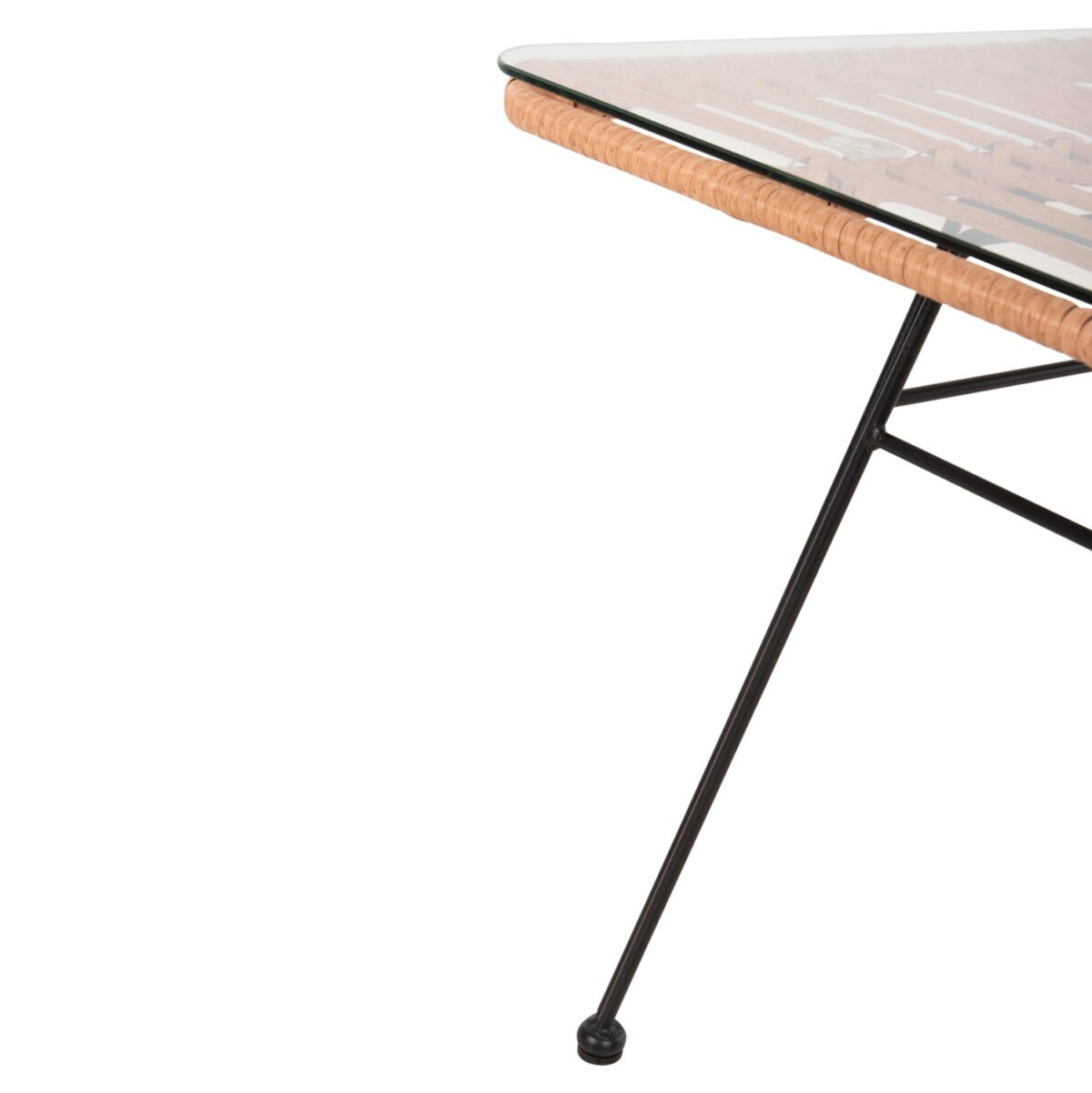 ΤΡΑΠΕΖΙ ΕΞ.ΧΩΡΟΥ ΧΑΜΗΛΟ ALLEGRA HM6076 ΜΑΥΡΟ ΜΕΤΑΛΛΟ-ΜΠΕΖ WICKER 95X55X51.5Yεκ. - Image 8