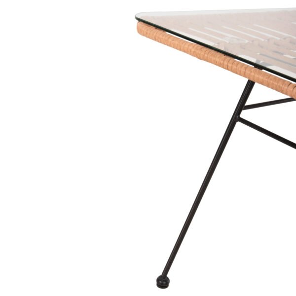 ΤΡΑΠΕΖΙ ΕΞ.ΧΩΡΟΥ ΧΑΜΗΛΟ ALLEGRA HM6076 ΜΑΥΡΟ ΜΕΤΑΛΛΟ-ΜΠΕΖ WICKER 95X55X51.5Yεκ. - Image 8