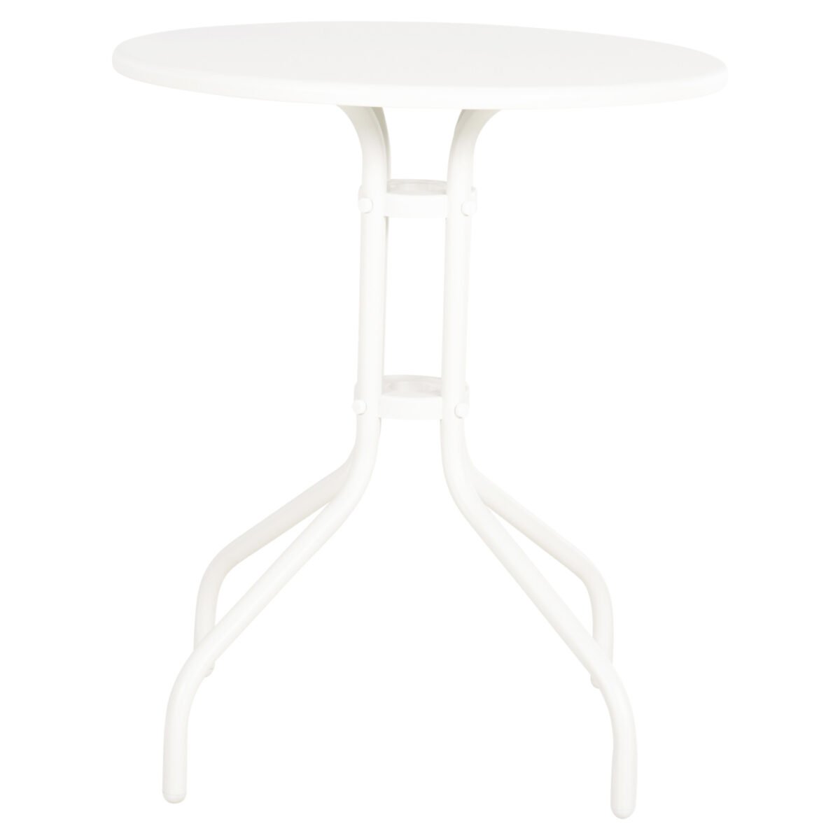 ΤΡΑΠΕΖΙ ΕΞ.ΧΩΡΟΥ ΣΤΡΟΓΓΥΛΟ LINO HM5973.02 ΜΕΤΑΛΛΙΚΟ ΛΕΥΚΟ Φ60x70Υεκ. - Image 3