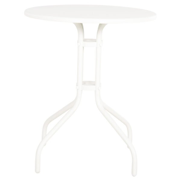 ΤΡΑΠΕΖΙ ΕΞ.ΧΩΡΟΥ ΣΤΡΟΓΓΥΛΟ LINO HM5973.02 ΜΕΤΑΛΛΙΚΟ ΛΕΥΚΟ Φ60x70Υεκ. - Image 3