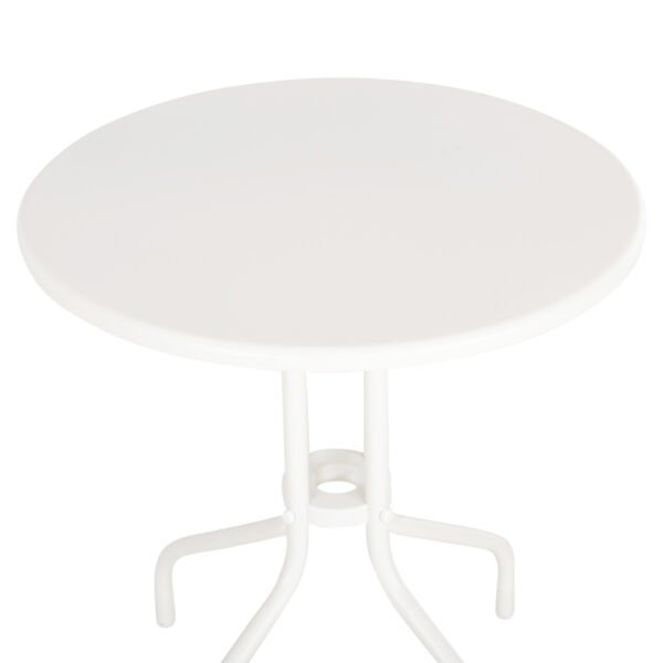 ΤΡΑΠΕΖΙ ΕΞ.ΧΩΡΟΥ ΣΤΡΟΓΓΥΛΟ LINO HM5973.02 ΜΕΤΑΛΛΙΚΟ ΛΕΥΚΟ Φ60x70Υεκ. - Image 4