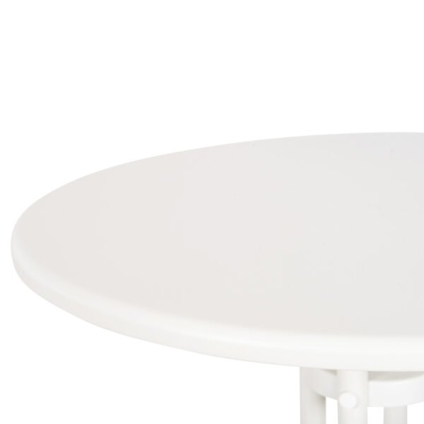 ΤΡΑΠΕΖΙ ΕΞ.ΧΩΡΟΥ ΣΤΡΟΓΓΥΛΟ LINO HM5973.02 ΜΕΤΑΛΛΙΚΟ ΛΕΥΚΟ Φ60x70Υεκ. - Image 5