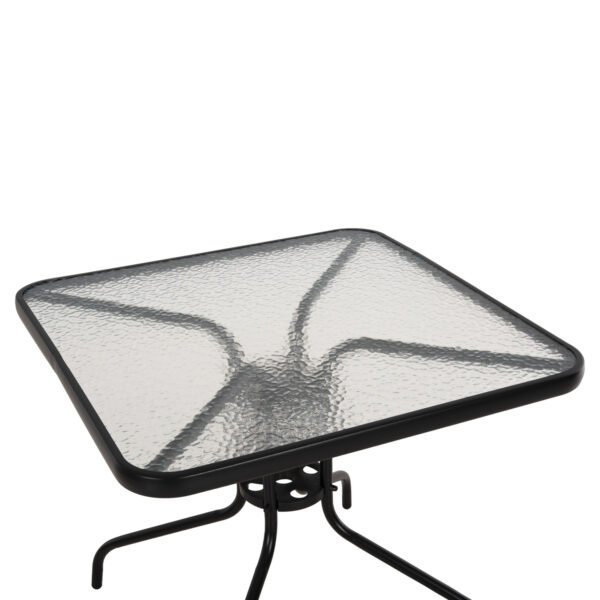 ΤΡΑΠΕΖΙ ΕΞΩΤ.ΧΩΡΟΥ FIGO HM5972.03 ΜΕΤΑΛΛΟ ΜΑΥΡΟ-ΓΥΑΛΙΝΗ ΕΠΙΦΑΝΕΙΑ 80Χ80Χ71Υεκ - Image 4