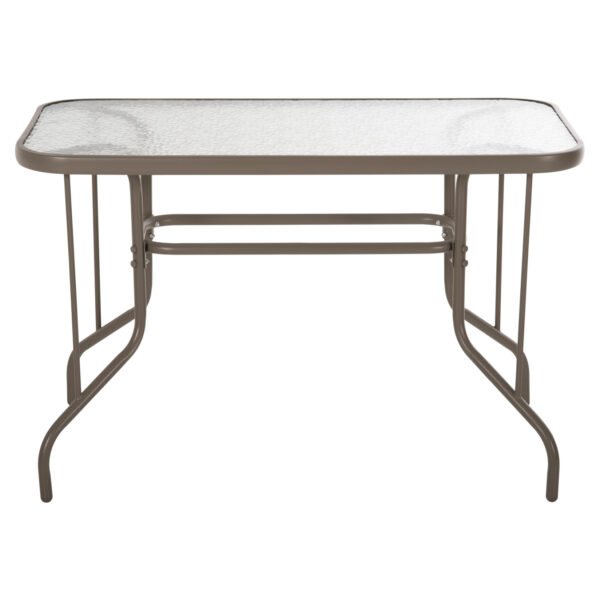 ΤΡΑΠΕΖΙ ADAM HM5020.04 ΜΕΤΑΛΛΙΚΟ ΣΑΜΠΑΝΙ ΜΕ ΓΥΑΛΙΝΗ ΕΠΙΦΑΝΕΙΑ 110Χ60Χ71Υεκ. - Image 3