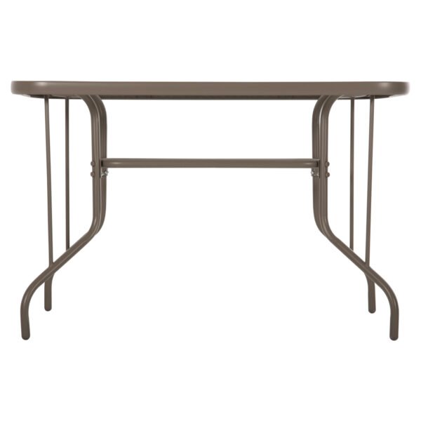 ΤΡΑΠΕΖΙ ADAM HM5020.04 ΜΕΤΑΛΛΙΚΟ ΣΑΜΠΑΝΙ ΜΕ ΓΥΑΛΙΝΗ ΕΠΙΦΑΝΕΙΑ 110Χ60Χ71Υεκ. - Image 4