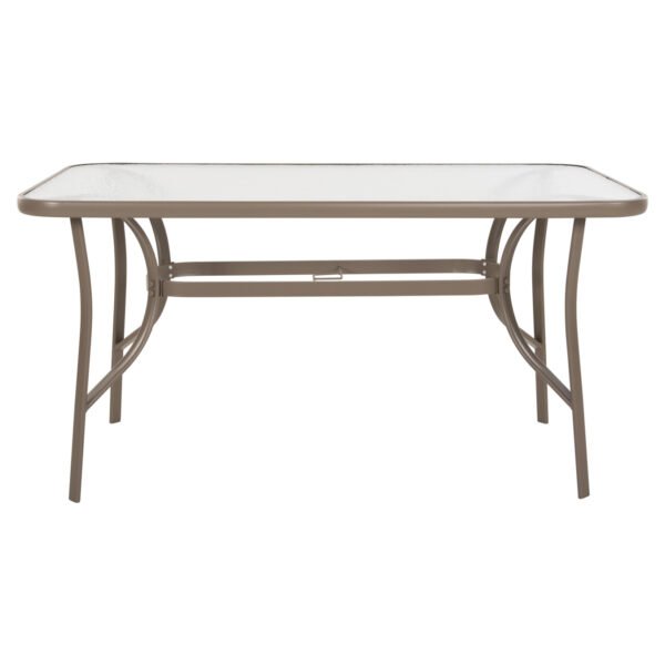 ΤΡΑΠΕΖΙ BRUNO HM5106.04 ΣΑΜΠΑΝΙ ΜΕΤΑΛΛΙΚΟ ΜΕ ΓΥΑΛΙΝΗ ΕΠΙΦΑΝΕΙΑ 140Χ80Χ71Υεκ - Image 3