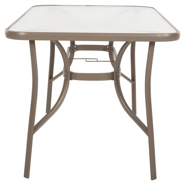 ΤΡΑΠΕΖΙ BRUNO HM5106.04 ΣΑΜΠΑΝΙ ΜΕΤΑΛΛΙΚΟ ΜΕ ΓΥΑΛΙΝΗ ΕΠΙΦΑΝΕΙΑ 140Χ80Χ71Υεκ - Image 4