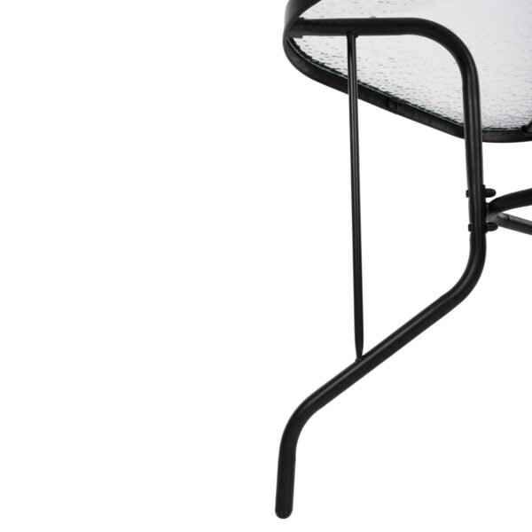 ΤΡΑΠΕΖΙ ADAM HM5679.03 ΜΕΤΑΛΛΙΚΟ ΜΑΥΡΟ ΜΕ ΓΥΑΛΙΝΗ ΕΠΙΦΑΝΕΙΑ 120Χ70Χ70Υεκ. - Image 8