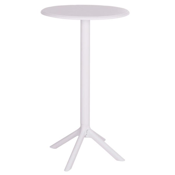 ΤΡΑΠΕΖΙ ΜΠΑΡ ΣΤΡΟΓΓΥΛΟ TERRIN HM6126.11 ΠΟΛΥΠΡΟΠΥΛΕΝΙΟ ΛΕΥΚΟ Φ60x106Υεκ.