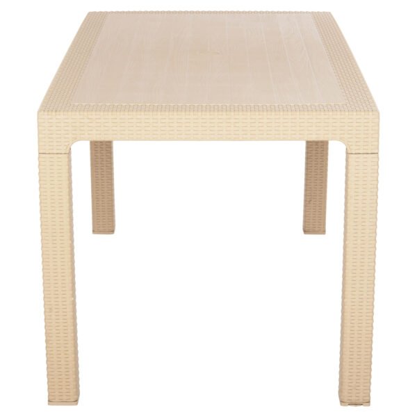 ΤΡΑΠΕΖΙ ΠΟΛΥΠΡΟΠΥΛΕΝΙΟΥ ΟΡΘΟΓΩΝΙΟ TODOR HM6147.04 ΚΑΠΟΥΤΣΙΝΟ ΟΨΗ WICKER 140x80x75Υεκ. - Image 4