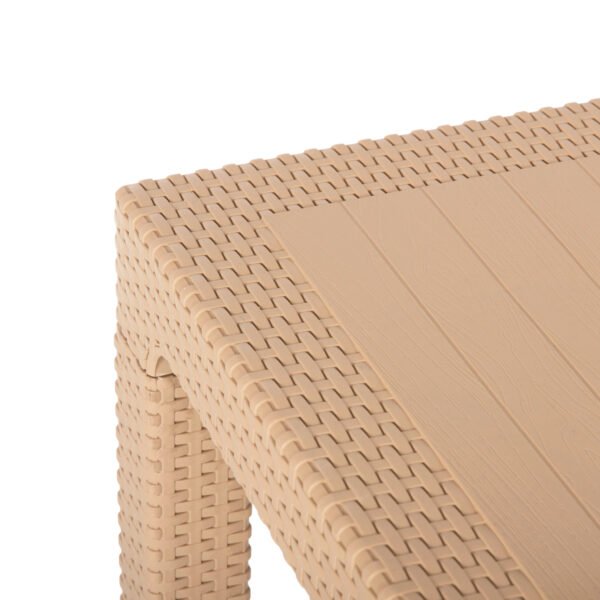 ΤΡΑΠΕΖΙ ΠΟΛΥΠΡΟΠΥΛΕΝΙΟΥ ΟΡΘΟΓΩΝΙΟ TODOR HM6147.04 ΚΑΠΟΥΤΣΙΝΟ ΟΨΗ WICKER 140x80x75Υεκ. - Image 7