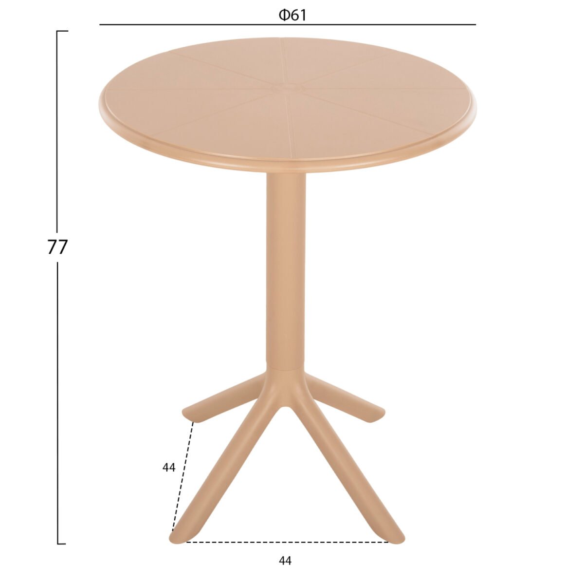ΤΡΑΠΕΖΙ ΠΟΛΥΠΡΟΠΥΛΕΝΙΟΥ ΣΤΡΟΓΓΥΛΟ TERRIN HM6124.14 ΚΑΠΟΥΤΣΙΝΟ Φ61x77Υεκ. - Image 2