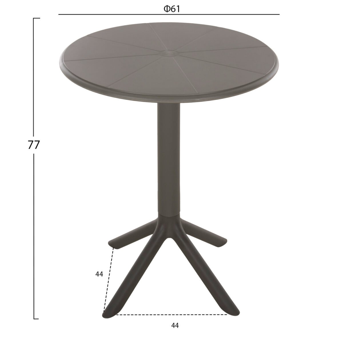 ΤΡΑΠΕΖΙ ΠΟΛΥΠΡΟΠΥΛΕΝΙΟΥ ΣΤΡΟΓΓΥΛΟ TERRIN HM6124.15 OLIVE GREEN Φ60x75Υεκ. - Image 2