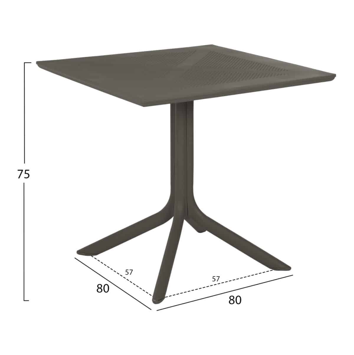 ΤΡΑΠΕΖΙ ΠΟΛΥΠΡΟΠΥΛΕΝΙΟΥ ΤΕΤΡΑΓΩΝΟ LUNAR HM5930.15 DARK OLIVE 80x80x75Yεκ. - Image 2