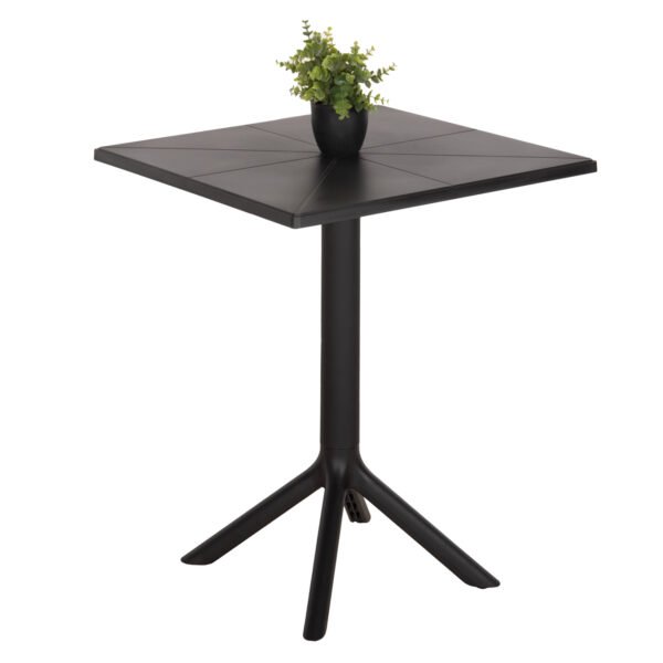 ΤΡΑΠΕΖΙ ΠΟΛΥΠΡΟΠΥΛΕΝΙΟΥ ΤΕΤΡΑΓΩΝΟ TERRIN HM6125.12 ΜΑΥΡΟ 60