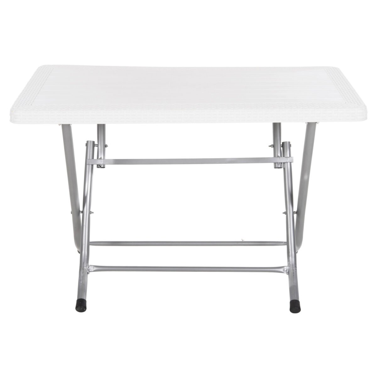 ΤΡΑΠΕΖΙ ΠΤΥΣΣΟΜΕΝΟ CONNY HM6146.03 ΛΕΥΚΟ ΠΟΛΥΠΡΟΠΥΛΕΝΙΟ ΟΨΗ RATTAN TOP-ΜΕΤΑΛΛΙΚΗ ΒΑΣΗ 114x64x74Υεκ. - Image 3