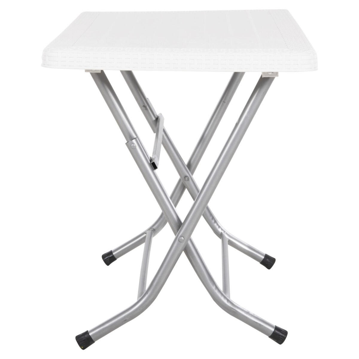 ΤΡΑΠΕΖΙ ΠΤΥΣΣΟΜΕΝΟ CONNY HM6146.03 ΛΕΥΚΟ ΠΟΛΥΠΡΟΠΥΛΕΝΙΟ ΟΨΗ RATTAN TOP-ΜΕΤΑΛΛΙΚΗ ΒΑΣΗ 114x64x74Υεκ. - Image 4