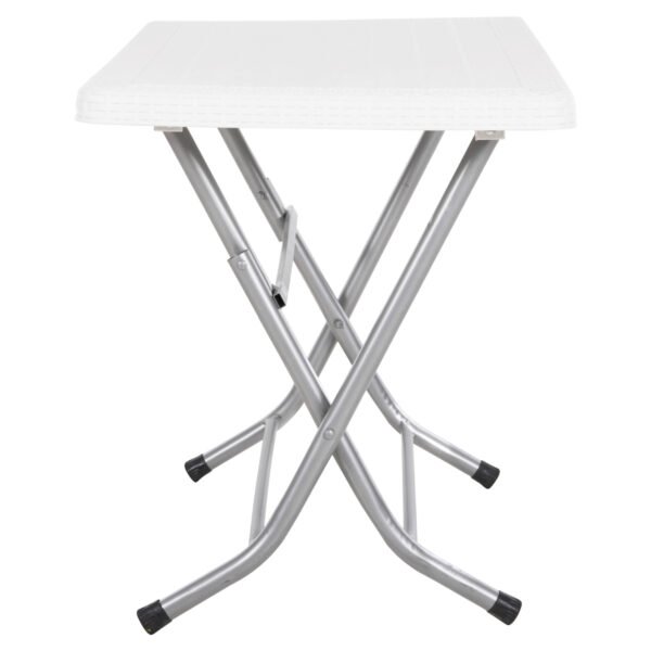 ΤΡΑΠΕΖΙ ΠΤΥΣΣΟΜΕΝΟ CONNY HM6146.03 ΛΕΥΚΟ ΠΟΛΥΠΡΟΠΥΛΕΝΙΟ ΟΨΗ RATTAN TOP-ΜΕΤΑΛΛΙΚΗ ΒΑΣΗ 114x64x74Υεκ. - Image 4