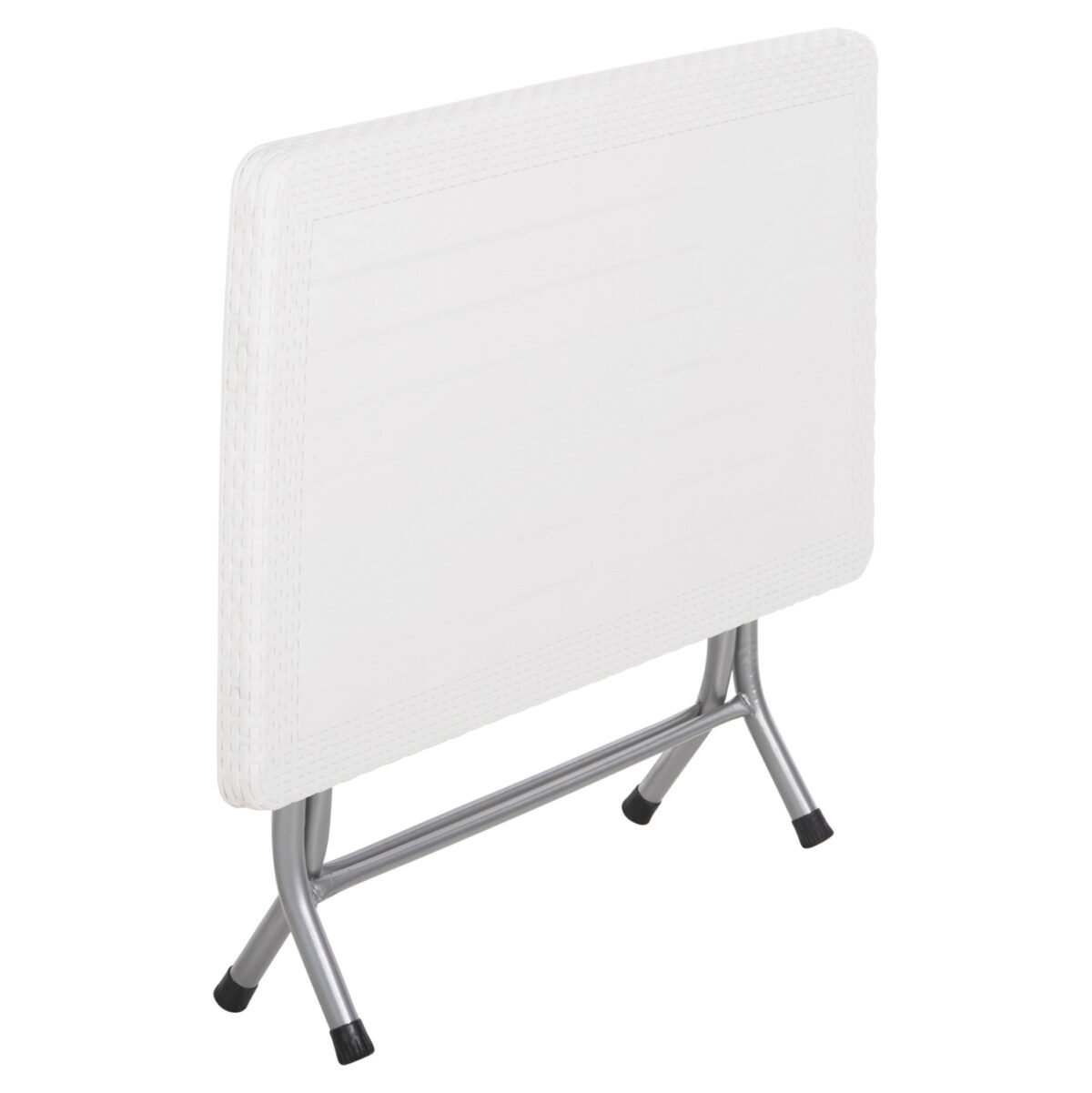 ΤΡΑΠΕΖΙ ΠΤΥΣΣΟΜΕΝΟ CONNY HM6146.03 ΛΕΥΚΟ ΠΟΛΥΠΡΟΠΥΛΕΝΙΟ ΟΨΗ RATTAN TOP-ΜΕΤΑΛΛΙΚΗ ΒΑΣΗ 114x64x74Υεκ. - Image 5