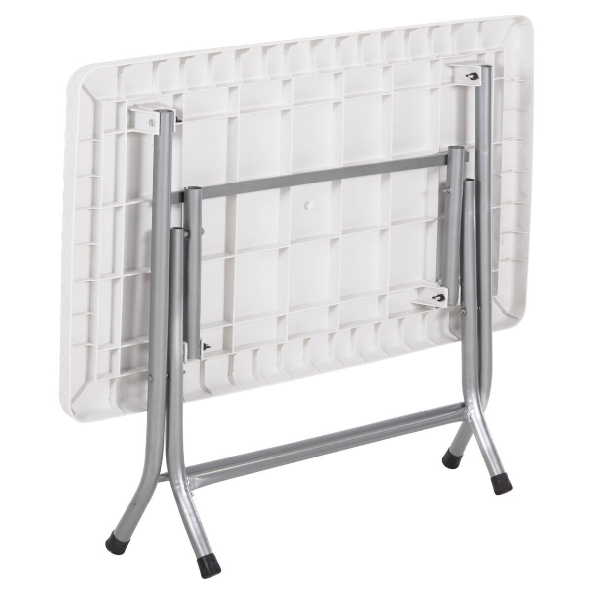 ΤΡΑΠΕΖΙ ΠΤΥΣΣΟΜΕΝΟ CONNY HM6146.03 ΛΕΥΚΟ ΠΟΛΥΠΡΟΠΥΛΕΝΙΟ ΟΨΗ RATTAN TOP-ΜΕΤΑΛΛΙΚΗ ΒΑΣΗ 114x64x74Υεκ. - Image 6