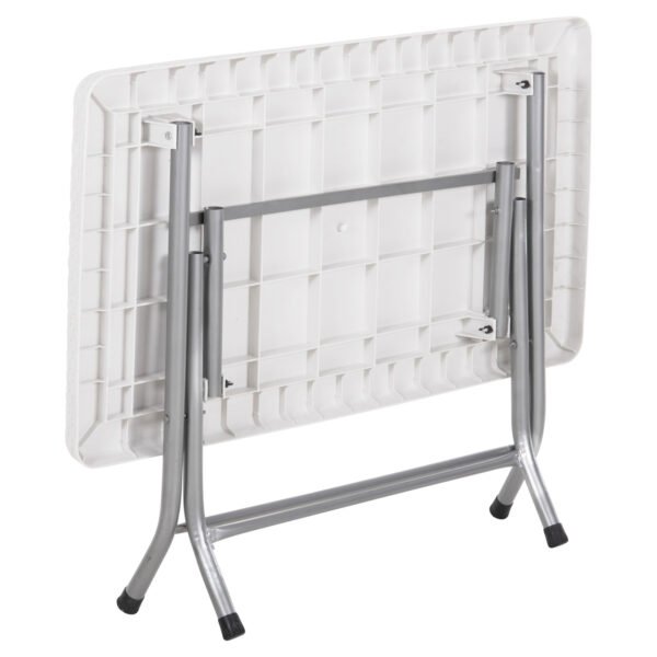 ΤΡΑΠΕΖΙ ΠΤΥΣΣΟΜΕΝΟ CONNY HM6146.03 ΛΕΥΚΟ ΠΟΛΥΠΡΟΠΥΛΕΝΙΟ ΟΨΗ RATTAN TOP-ΜΕΤΑΛΛΙΚΗ ΒΑΣΗ 114x64x74Υεκ. - Image 6