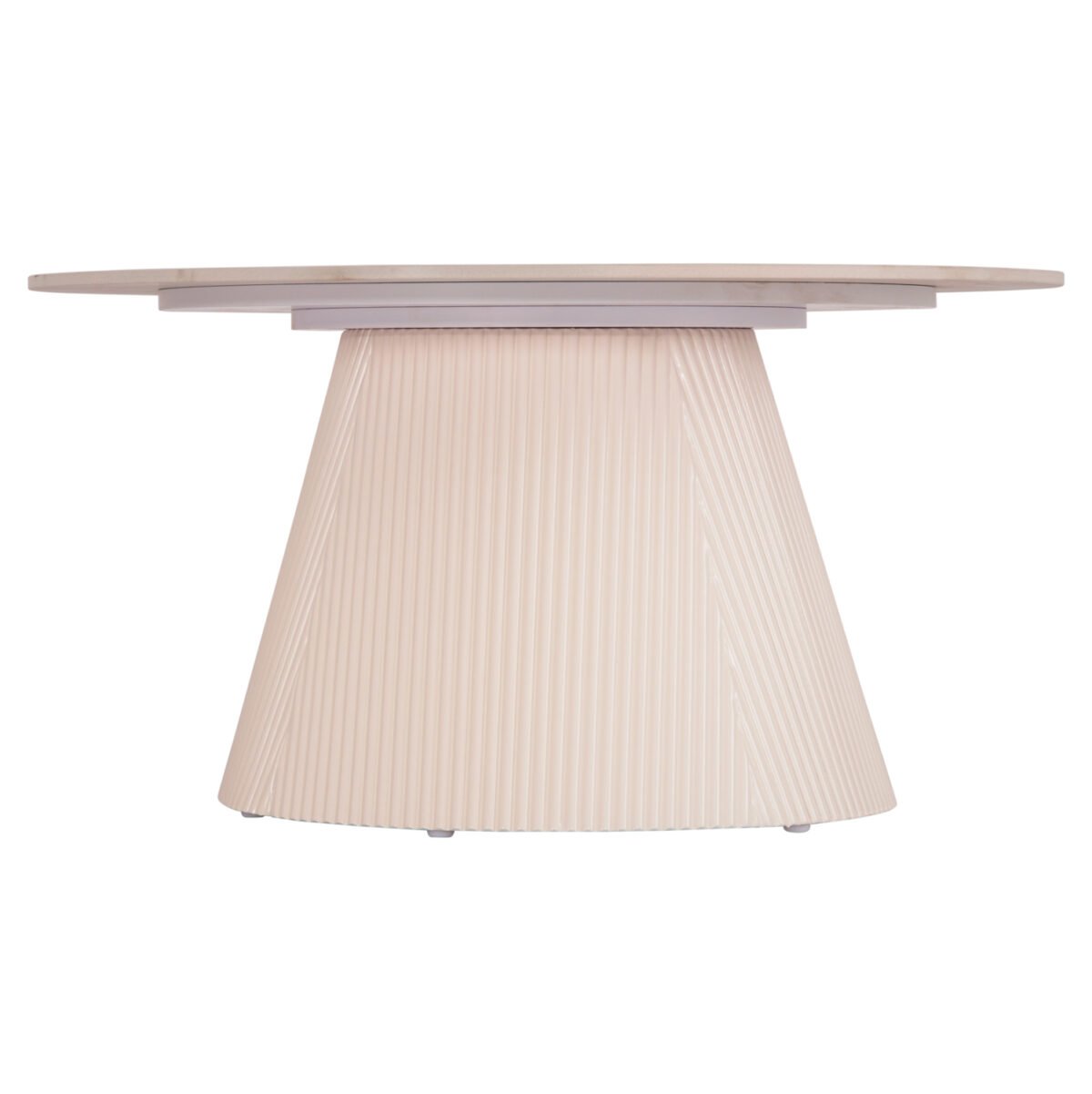 ΤΡΑΠΕΖΙ ΣΑΛΟΝΙΟΥ DUNCAN HM18022.02 ΚΕΡΑΜΙΚΟ TOP-MDF ΒΑΣΗ-ΚΡΕΜ ΛΕΥΚΟ Φ80x41Υεκ. - Image 3