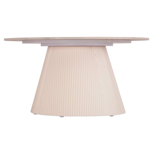 ΤΡΑΠΕΖΙ ΣΑΛΟΝΙΟΥ DUNCAN HM18022.02 ΚΕΡΑΜΙΚΟ TOP-MDF ΒΑΣΗ-ΚΡΕΜ ΛΕΥΚΟ Φ80x41Υεκ. - Image 3