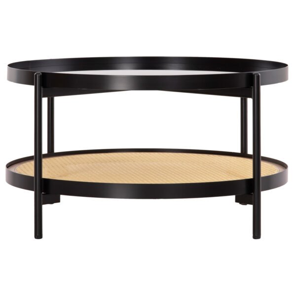 ΤΡΑΠΕΖΙ ΣΑΛΟΝΙΟΥ SEITZ HM18030 ΓΥΑΛΙ TOP-ΜΕΤΑΛΛΟ-RATTAN ΣΕ ΦΥΣΙΚΟ Φ80x45Υεκ. - Image 3