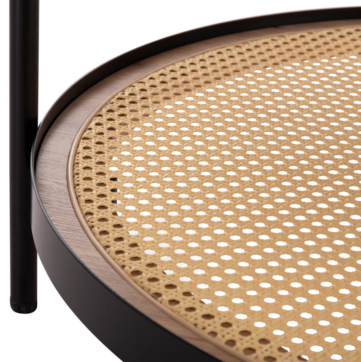 ΤΡΑΠΕΖΙ ΣΑΛΟΝΙΟΥ SEITZ HM18030 ΓΥΑΛΙ TOP-ΜΕΤΑΛΛΟ-RATTAN ΣΕ ΦΥΣΙΚΟ Φ80x45Υεκ. - Image 4