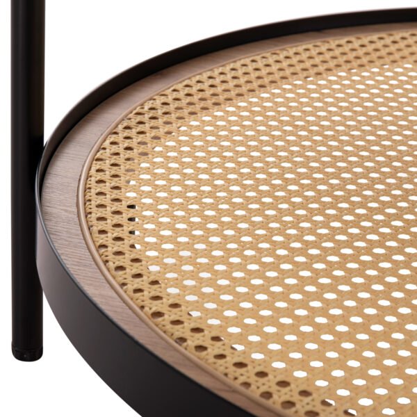 ΤΡΑΠΕΖΙ ΣΑΛΟΝΙΟΥ SEITZ HM18030 ΓΥΑΛΙ TOP-ΜΕΤΑΛΛΟ-RATTAN ΣΕ ΦΥΣΙΚΟ Φ80x45Υεκ. - Image 4