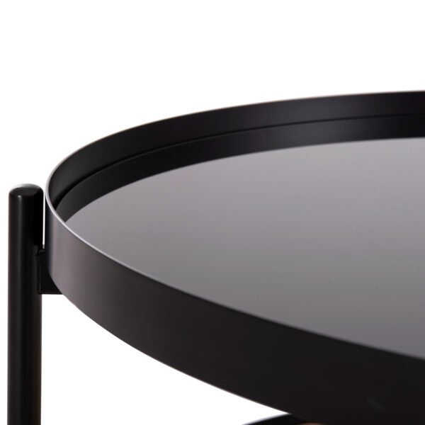 ΤΡΑΠΕΖΙ ΣΑΛΟΝΙΟΥ SEITZ HM18030 ΓΥΑΛΙ TOP-ΜΕΤΑΛΛΟ-RATTAN ΣΕ ΦΥΣΙΚΟ Φ80x45Υεκ. - Image 5