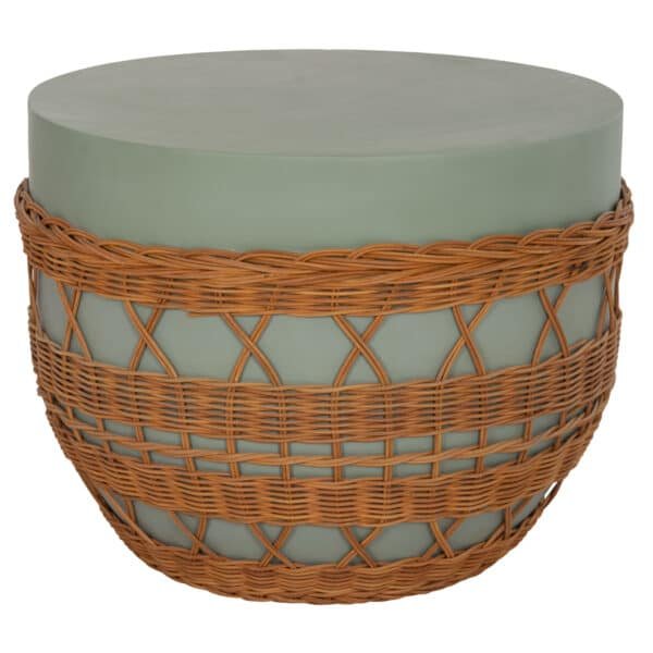 ΤΡΑΠΕΖΙ ΣΑΛΟΝΙΟΥ VILHENA HM18165 FIBER CEMENT ΠΡΑΣΙΝΟ-RATTAN ΦΥΣΙΚΟ Φ56x47Υεκ. - Image 7