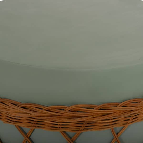 ΤΡΑΠΕΖΙ ΣΑΛΟΝΙΟΥ VILHENA HM18165 FIBER CEMENT ΠΡΑΣΙΝΟ-RATTAN ΦΥΣΙΚΟ Φ56x47Υεκ. - Image 8