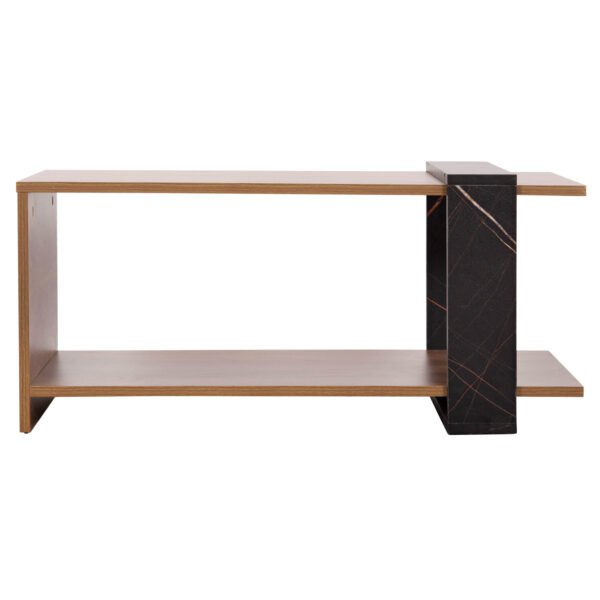 ΤΡΑΠΕΖΙ ΣΑΛΟΝΙΟΥ WILMA HM8950.12 ΜΕΛΑΜΙΝΗ ΣΕ ΦΥΣΙΚΟ-ΜΑΥΡΟ ΜΑΡΜΑΡΟ 80Χ50Χ35Υεκ. - Image 3