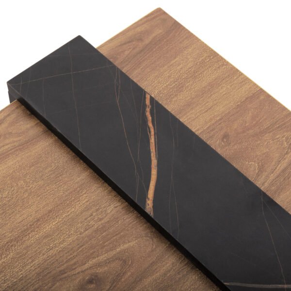 ΤΡΑΠΕΖΙ ΣΑΛΟΝΙΟΥ WILMA HM8950.12 ΜΕΛΑΜΙΝΗ ΣΕ ΦΥΣΙΚΟ-ΜΑΥΡΟ ΜΑΡΜΑΡΟ 80Χ50Χ35Υεκ. - Image 9