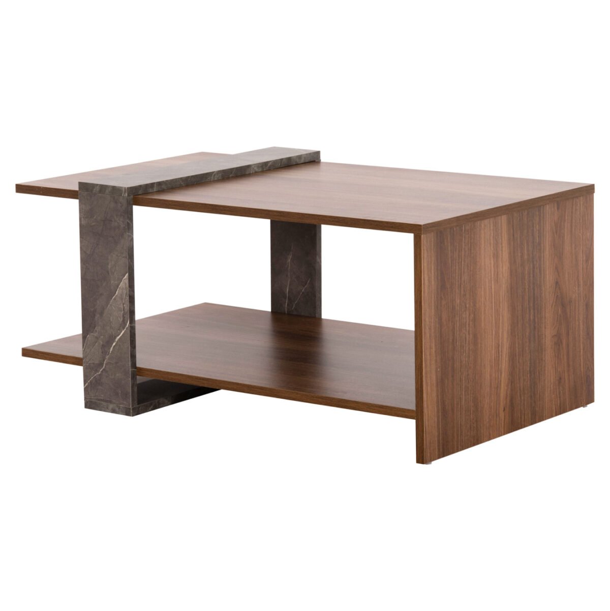 ΤΡΑΠΕΖΙ ΣΑΛΟΝΙΟΥ WILMA HM8950.13 ΜΕΛΑΜΙΝΗ ΣΕ ΦΥΣΙΚΟ-ΓΚΡΙ ΠΕΤΡΑ 80Χ50Χ35Υ εκ. - Image 5