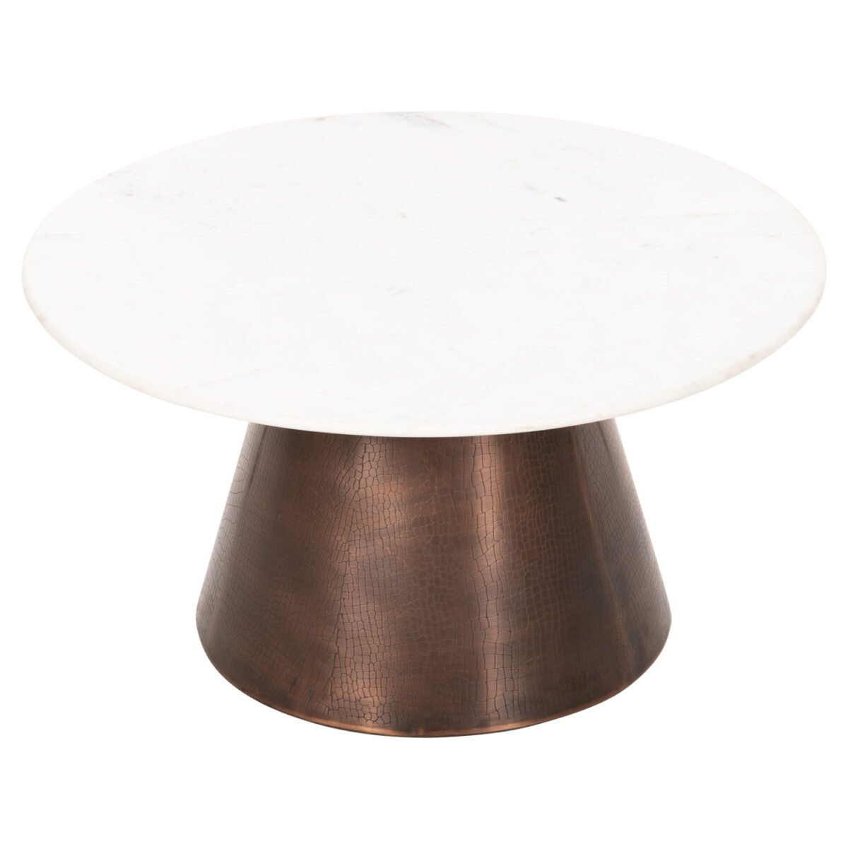 ΤΡΑΠΕΖΙ ΣΑΛΟΝΙΟΥ FODEN HM9721 ΛΕΥΚΟ ΜΑΡΜΑΡΟ TOP ΚΑΙ ΜΕΤΑΛΛΟ Φ77x40Υεκ. - Image 3